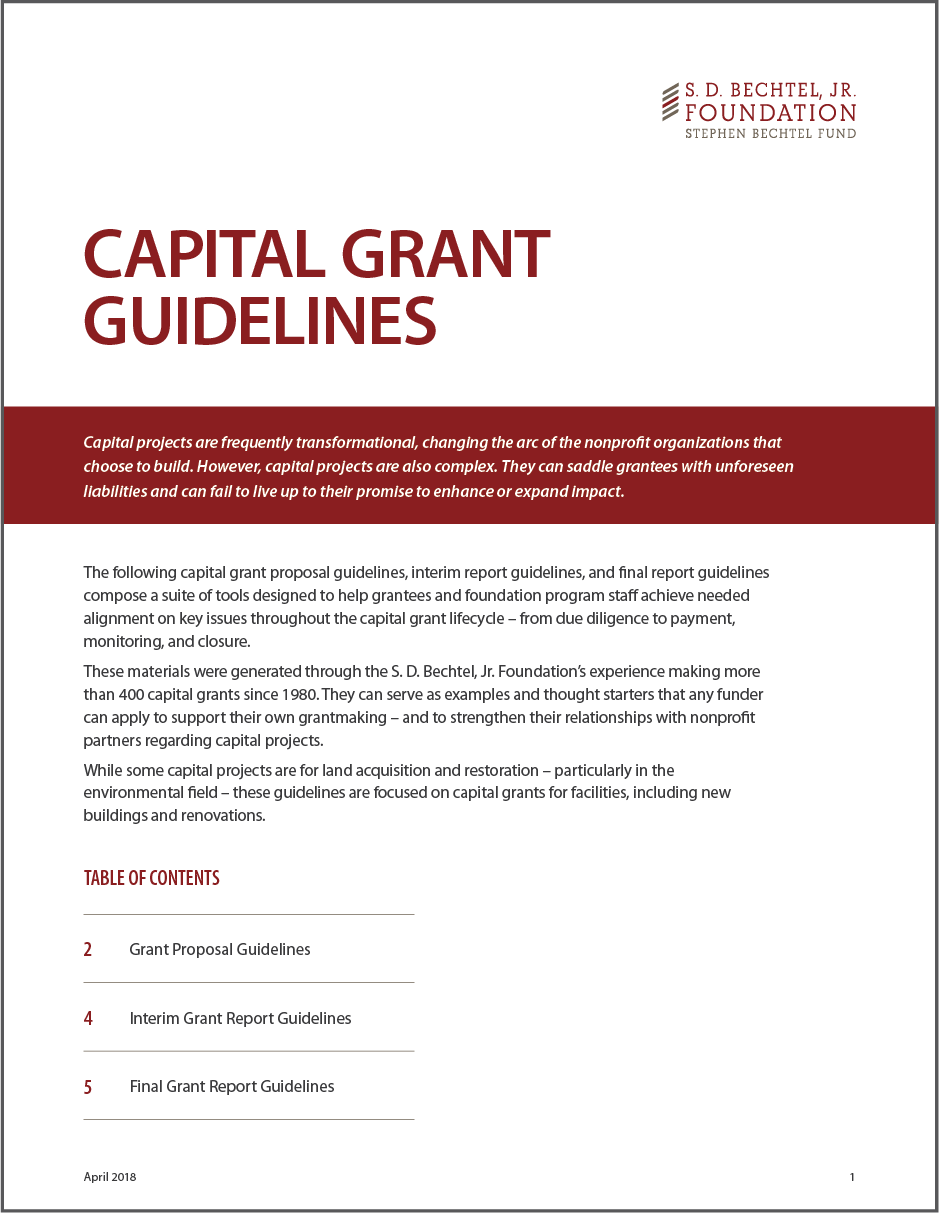 Capital Grant Guidelines